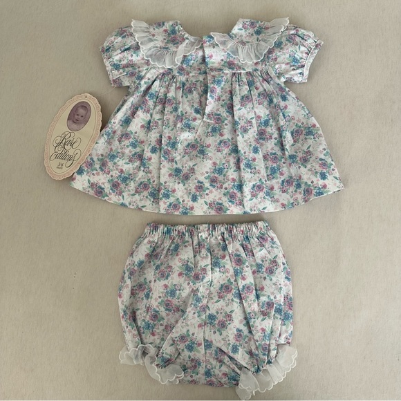Rare Editions Vintage Baby Girl Floral Bloomer Set - Picture 6 of 7